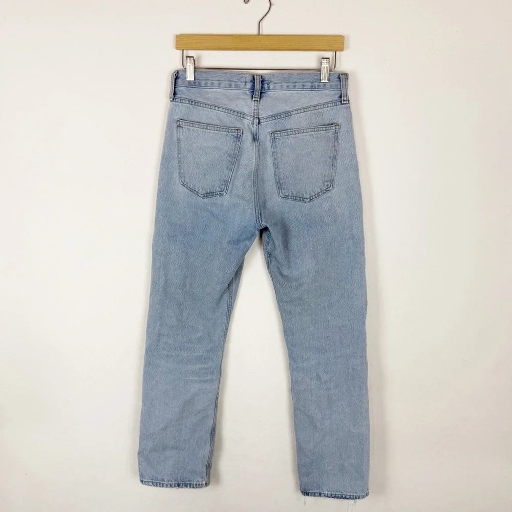 Agolde Light Blue Straight Leg Jeans - Picture 5 of 12